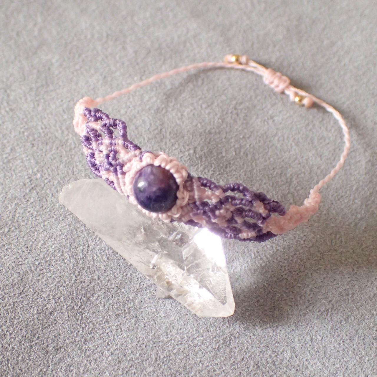 【静けさを纏う】チャロアイトのマクラメブレスレット｜一点もの